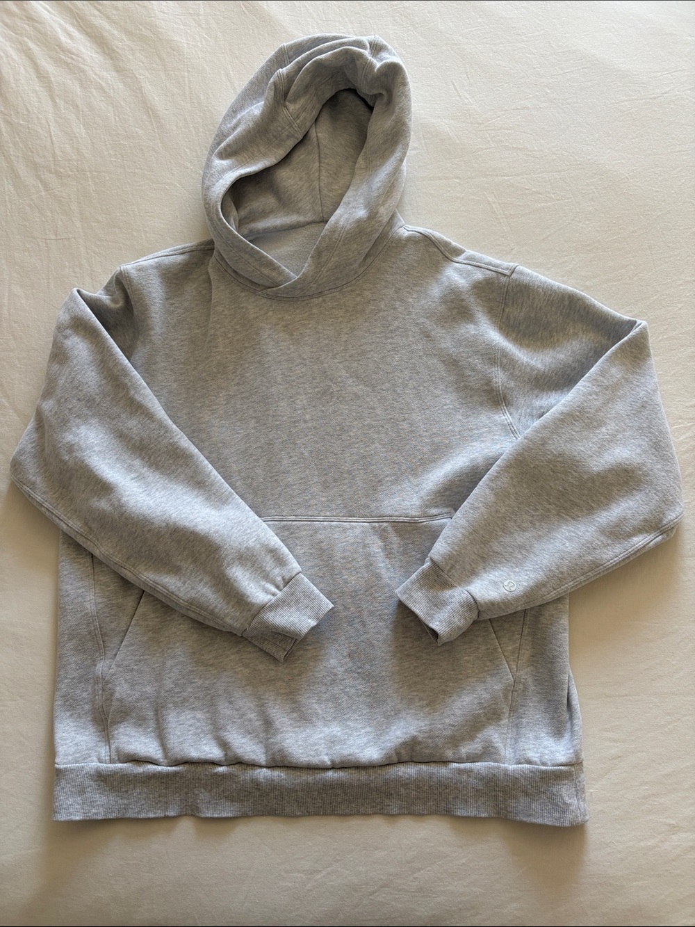 Lululemon Light Grey Fleece Pullover Hoodie - Size Medium